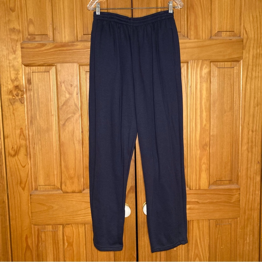 NWOT Bonnie Evans Sport Vintage 90s Pull On Fleece Pants Blue Size L Large